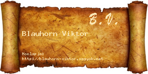 Blauhorn Viktor névjegykártya